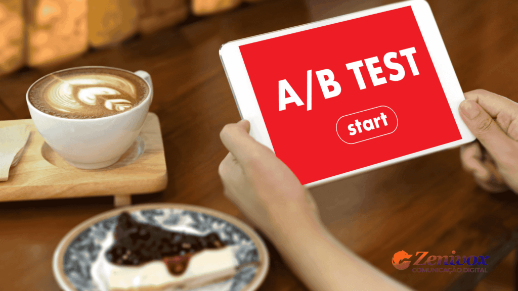 Pronto para iniciar o teste A/B, em qualquer momento é hora de iniciar, a imagem tem o logo da Zenivox no canto inferior esquerdo