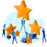 Ilustração de uma boa relação com cliente