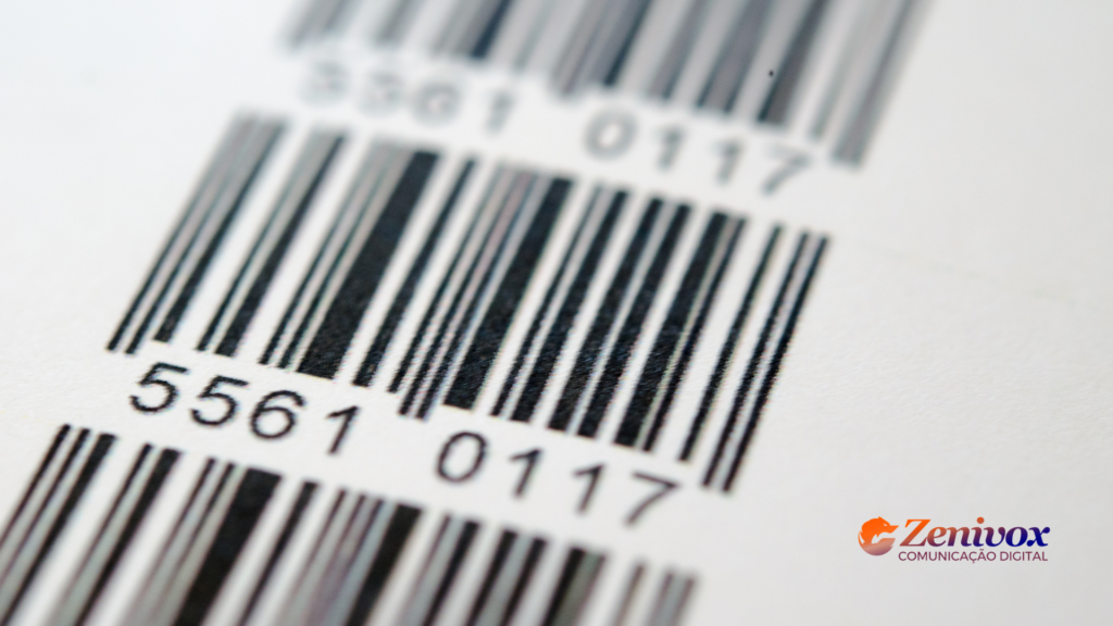 Código de barras ampliado representando precificação estratégica e controle de preços em produtos.