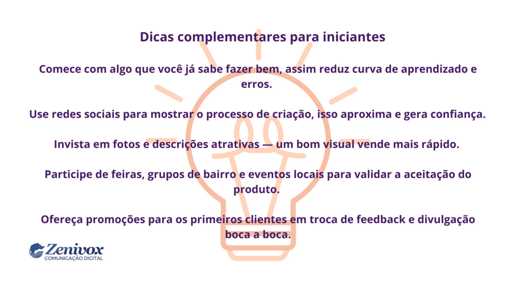 Infográfico com Ideias de negócios lucrativos para iniciantes práticas para empreendedores iniciantes aumentarem suas chances de sucesso e atraírem clientes rapidamente.