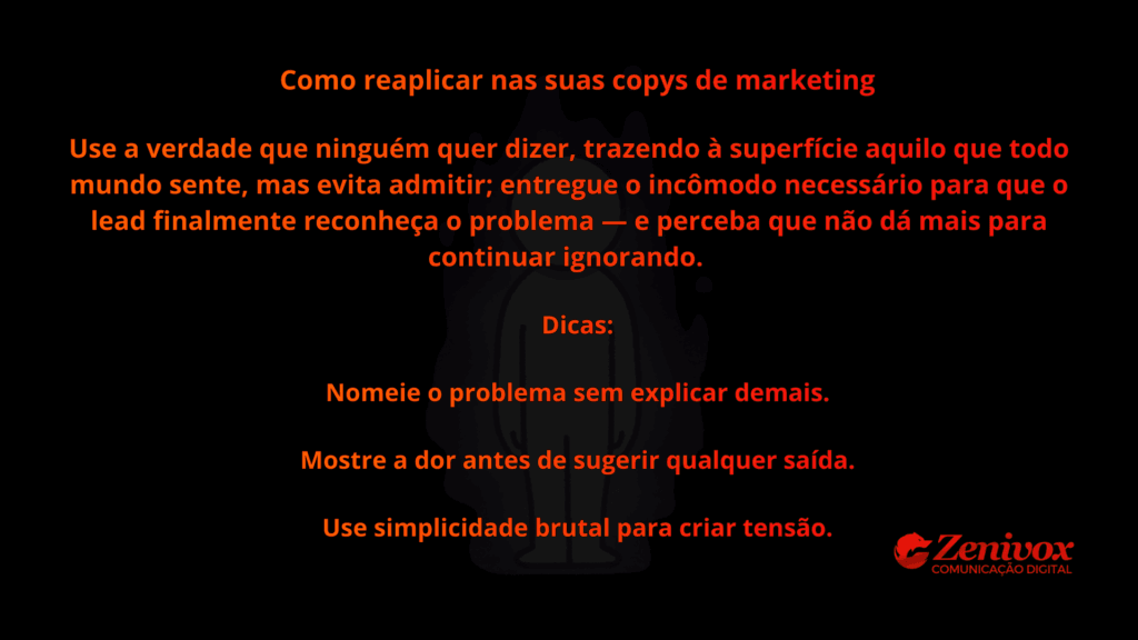 Imagem conceitual inspirada na frase “Eu vejo gente morta.” do filme O Sexto Sentido, aplicada ao tema textos poderosos destacando como revelações cruas e inesperadas geram impacto imediato e criam tensão estratégica em mensagens de marketing.