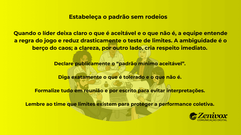 Card explicando como a clareza de limites fortalece a gestão estratégica de pessoas, estabelecendo padrões objetivos para reduzir caos e aumentar performance.