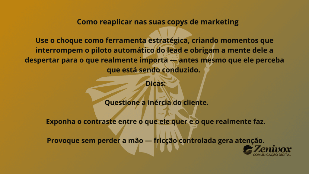 Imagem com conceito de copys poderosas, inspirada na frase “Não se divertiram?” do filme Gladiador, mostrando orientação estratégica para criar tensão e despertar atenção em marketing.