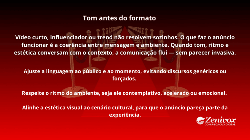 Anunciantes no Oscar mostram que tom vale mais que formato: quando linguagem, ritmo e estética combinam com o contexto cultural, o anúncio flui sem parecer invasivo e performa muito mais.