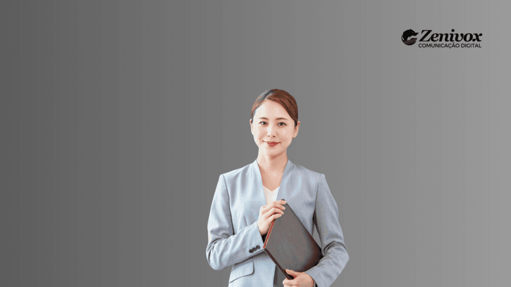 Profissional segurando uma pasta representando organização e construção de carteira de clientes estruturada para crescimento sustentável.