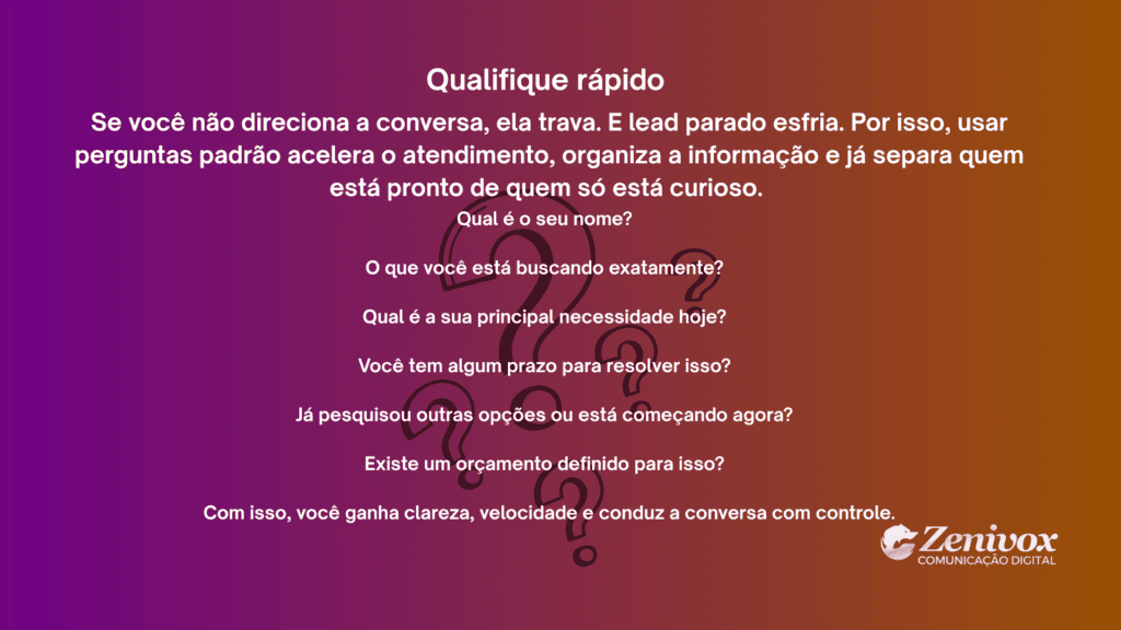 Perguntas de qualificação para acelerar o tempo de resposta no atendimento e melhorar a conversão de leads